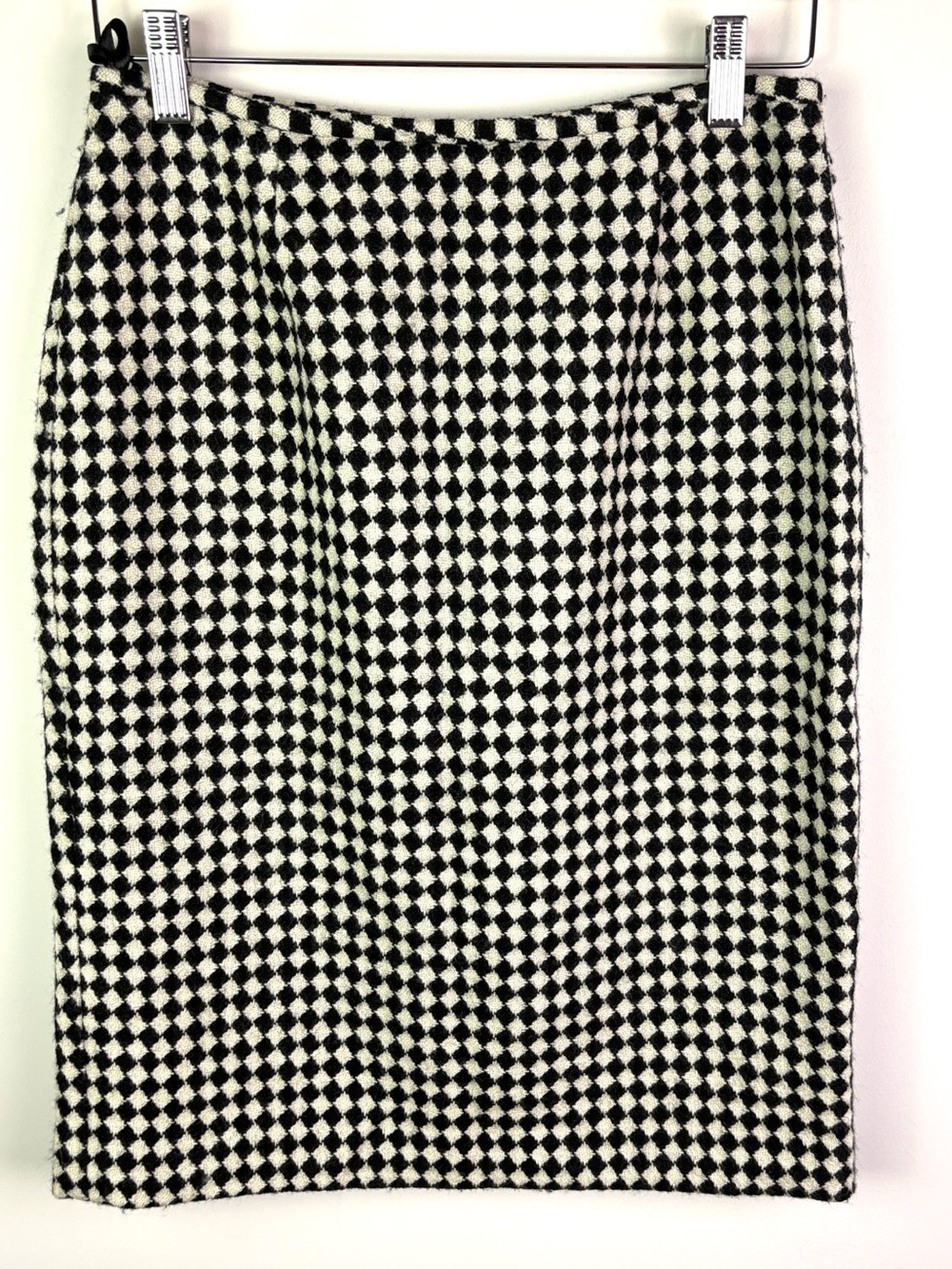 Vintage Liz Claiborne 100% wool harlequin check skirt size 4